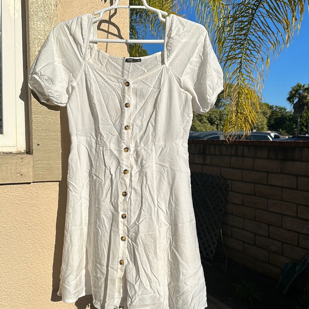 White button down dress L size